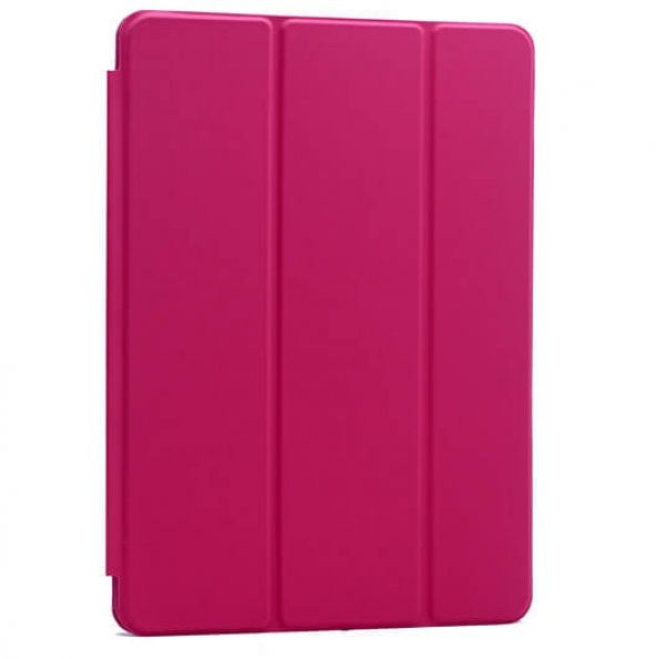 KNY Apple İpad Air 2 Kılıf Kapaklı Standlı Uyku Modlu Sert Smart Case Pembe Pembe