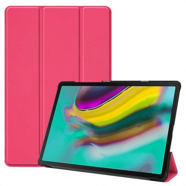 KNY Samsung Galaxy Tab S4 10.5 İnç T830 Kılıf Standlı Kapaklı Arkası Şeffaf Sert Smart Case Mor Mor