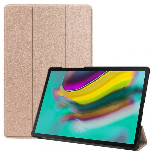 KNY Samsung Galaxy Tab S4 10.5 İnç T830 Kılıf Standlı Kapaklı Arkası Şeffaf Sert Smart Case Lacivert Lacivert