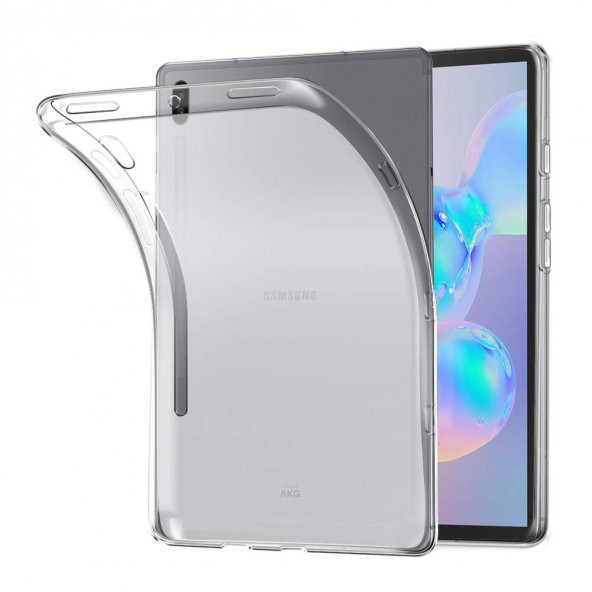 KNY Samsung Galaxy Tab S7 Plus T970 Kılıf Kalemlikli Şeffaf Silikon Şeffaf