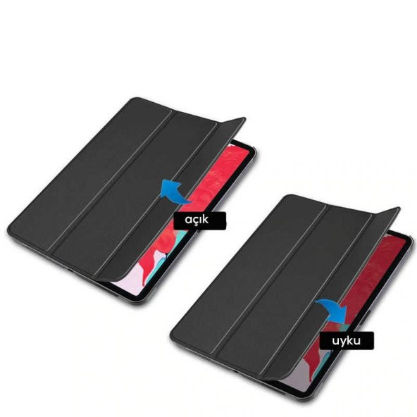 KNY Huawei Mate Pad Pro 10.8 Kılıf Arkası Şeffaf Sert Mika Smartcover Siyah Siyah - 4