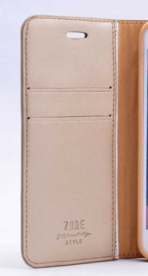 KNY Huawei P Smart S Kılıf Cüzdanlı Standlı Kapaklı Delux Gold - 5