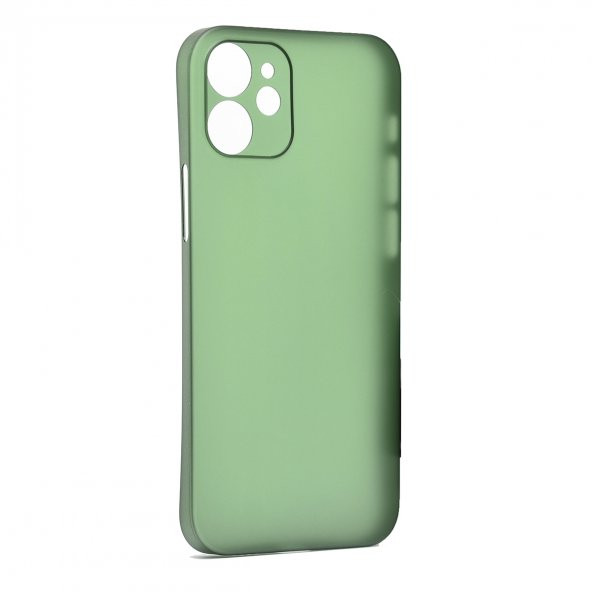 KNY Apple İphone 12 Mini Kılıf Ultra İnce Sert PP Kapak Yeşil