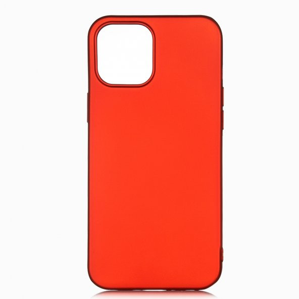 KNY Apple İphone 12 Kılıf Ultra İnce Mat Silikon Kırmızı