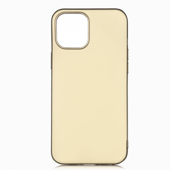 KNY Apple İphone 12 Pro Max Kılıf Ultra İnce Mat Silikon Gold