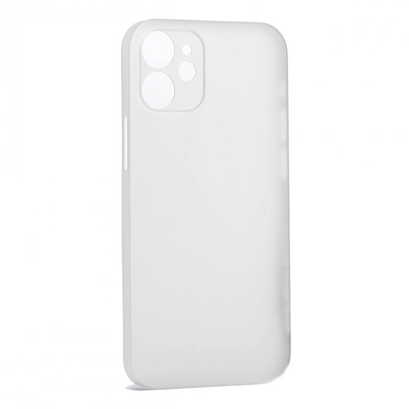 KNY Apple İphone 12 Pro Max Kılıf Ultra İnce Sert PP Kapak Beyaz