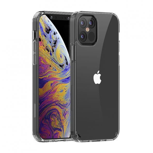 KNY Apple İphone 12 Pro Max Kılıf Kamera Korumalı Şeffaf Coss Silikon Şeffaf