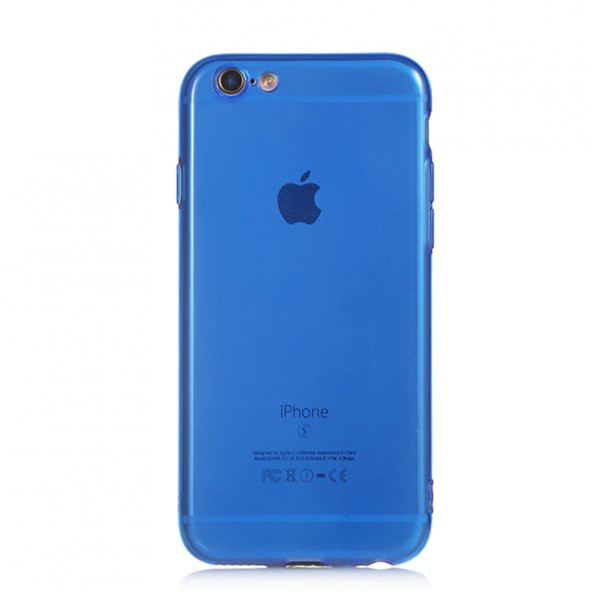 KNY Apple İphone 6-6S Kılıf Renkli Fosforlu Mun Silikon Mavi