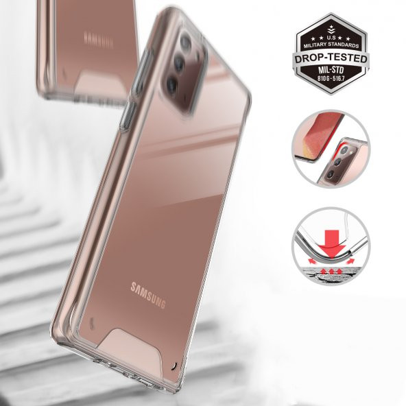 KNY Samsung Galaxy Note 20 Ultra Kılıf Ultra Korumalı Şeffaf Gard Kapak Şeffaf - 4