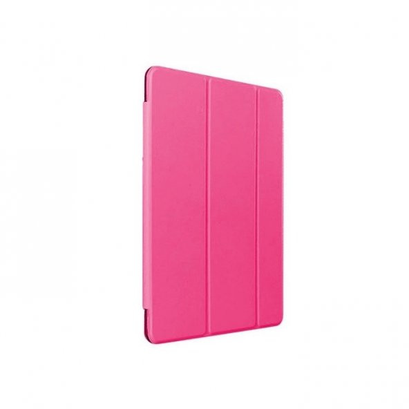 KNY Samsung Galaxy Tab S7 SM-T870 Kılıf Arkası Şeffaf Standlı Sert Mika SmartCover Pembe Neon