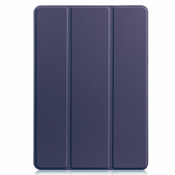 KNY Samsung Galaxy Tab S7 Plus SM-T970 Kılıf Arkası Şeffaf Standlı Sert Mika SmartCover Lacivert