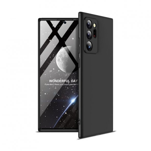 KNY Samsung Galaxy Note 20 Ultra Kılıf 3 Parça 360 Zore Ays Kapak Siyah