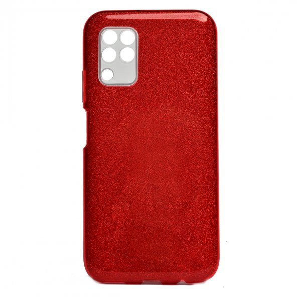 KNY Huawei P40 Lite Kılıf Simli Parlak Shining Silikon Kırmızı