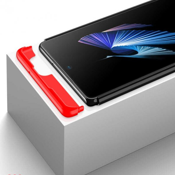 KNY Samsung Galaxy Note 20 Kılıf 3 Parça 360 Zore Ays Kapak Mavi - 3