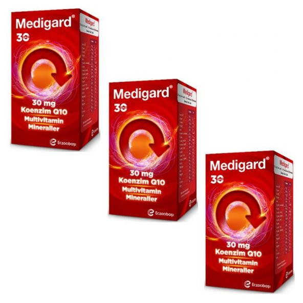 3 Adet Medigard 30 Tablet - Vitamin + Mineral + Koenzim Q10