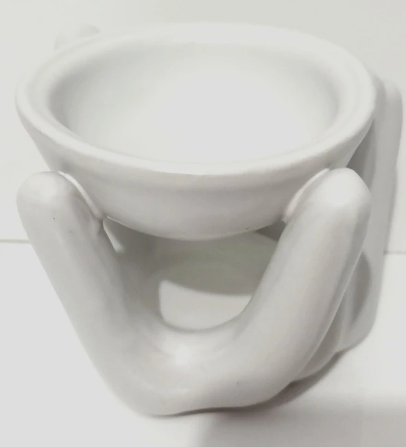 Seramik El Figürlü Beyaz Buhurdanlık - 2