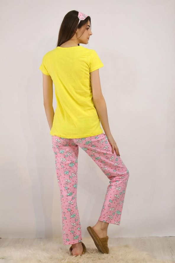 Baskılı Pijama Takımı Sarı - 4713.102. - 6
