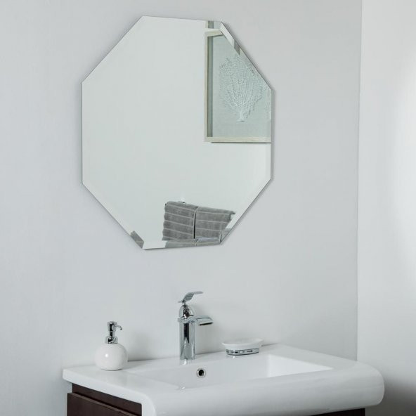Banyo, Lavabo, Konsol Aynası Sekizgen 60x60 cm 4 mm Flotal Ayna Bizoteli