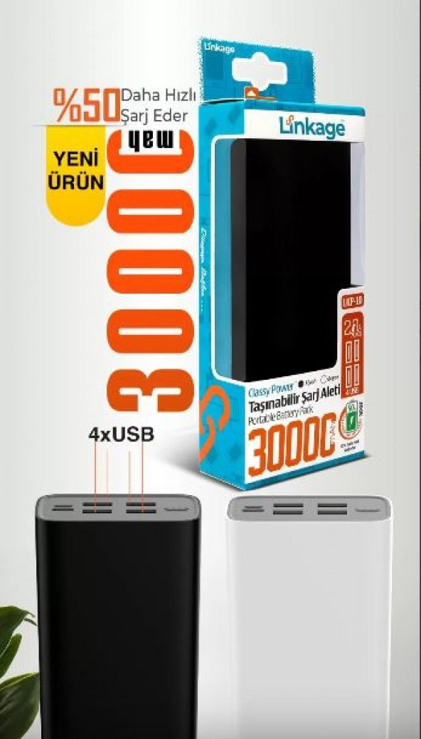 Linkage LKP-10 30000 Mah Powerbank  Hızlı Taşınabilir Şarj 4 USB Girişli - 6