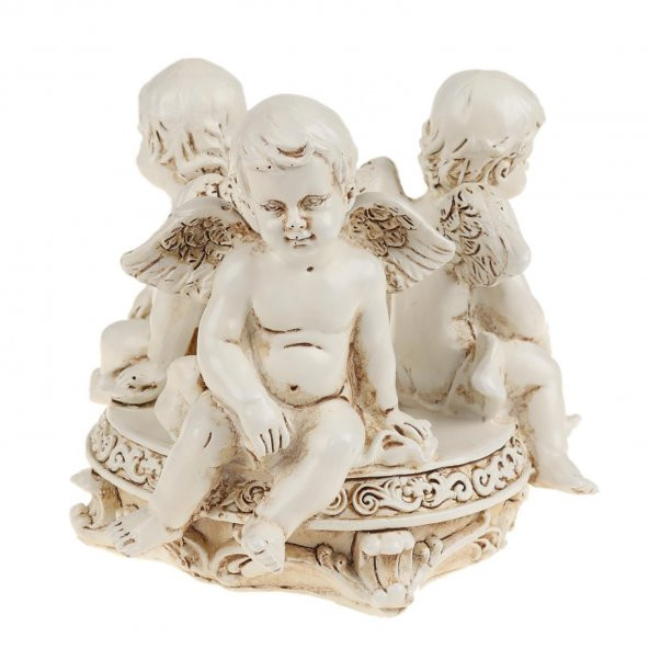 ÇOCUK MELEK TASARIMLI CAM KASELİ BUHURDANLIK BEYAZ - 3