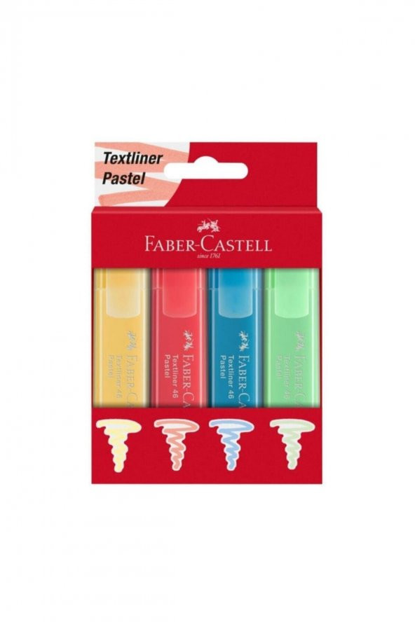 Faber-castell Fosforlu Kalem 46 Pastel Renkler 4 Lü Karton Kutu 5030254624