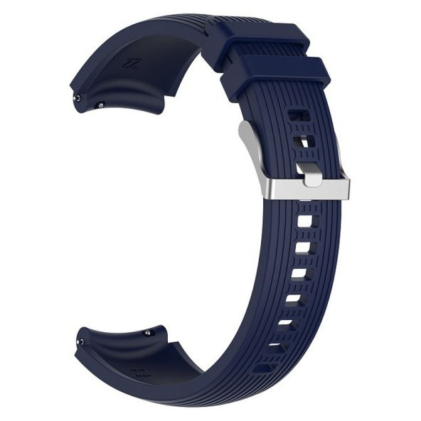 KNY Xiaomi Amazfit  GTR 47mm (22mm) İçin Çizgili Silikon Kayış-Kordon Lacivert