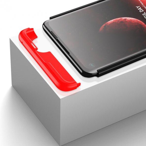 KNY Realme 7 Kılıf 3 Parça 360 Zore Ays Kapak Kırmızı - 4