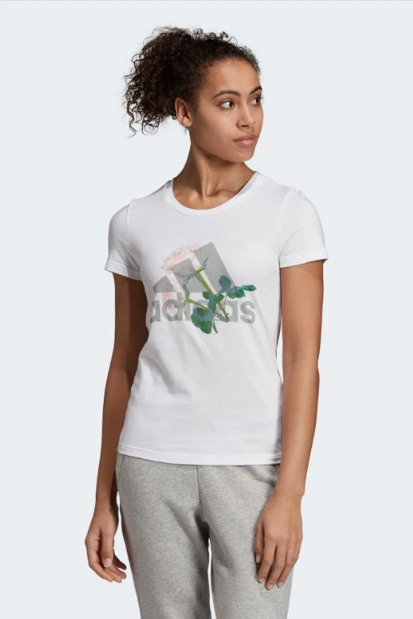 Adidas ED6159 W Mh Flower Tee Kadın T-Shirt