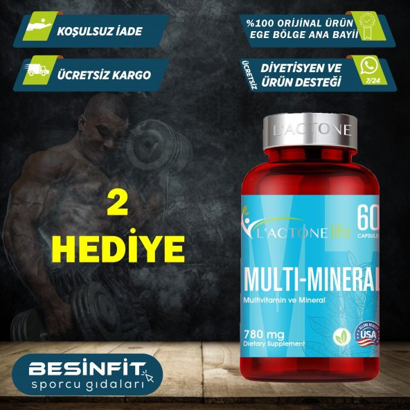 Lactone Multi-Mineral 780 mg / 60 Kapsül / Kalsiyum Demir Fosfor