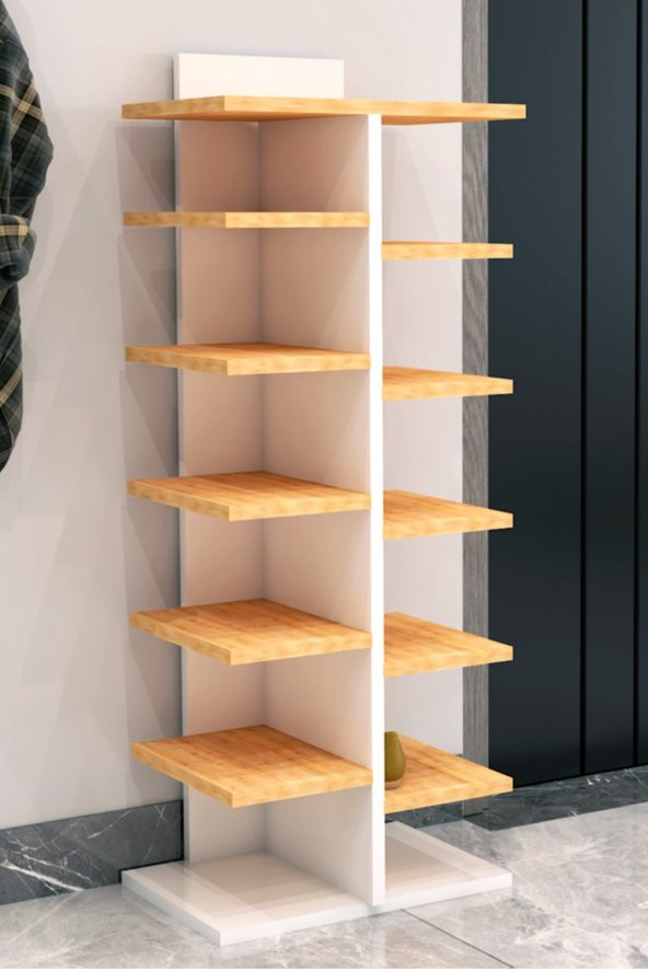 Portatif ve Pratik Ayakkabılık Ayşin Beyaz 80*130*35 - Resim 2