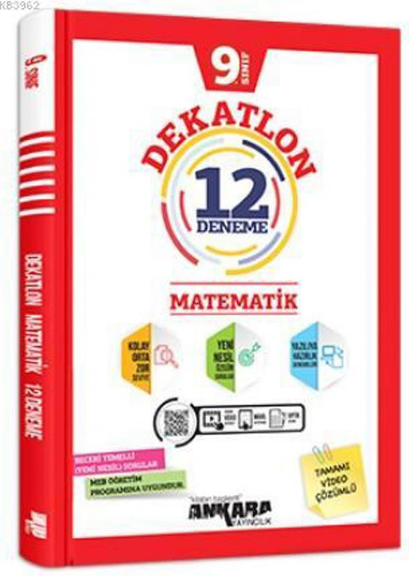 Ankara Yayınları 9. Sınıf Matematik Dekatlon 12 Li Deneme 2021-2022