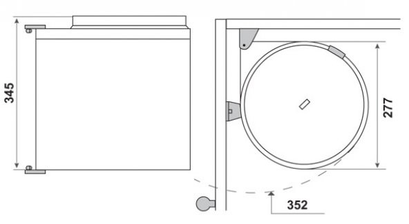 Hafele Fix II Çöp Kutusu Krem Beyaz 502.20.722 - 2