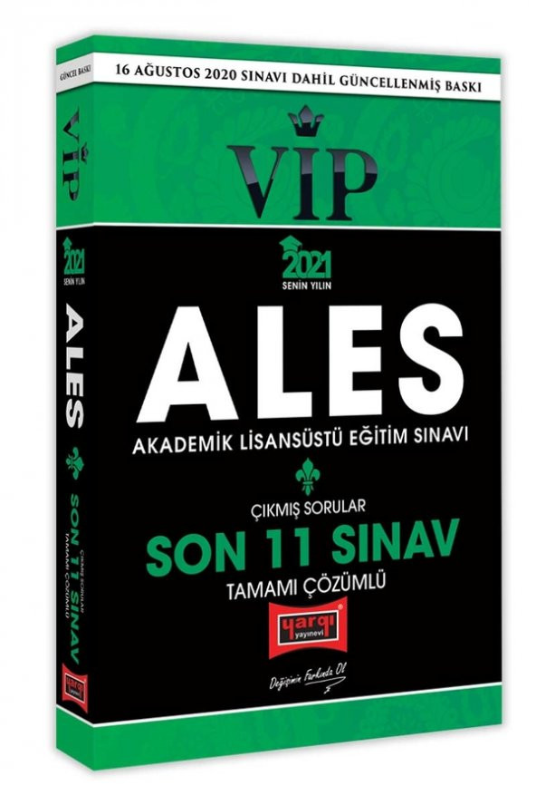 Yargı Yayınları 2021 ALES VIP Son 11 Sınav Tamamı Çözümlü Çıkmış Sorular