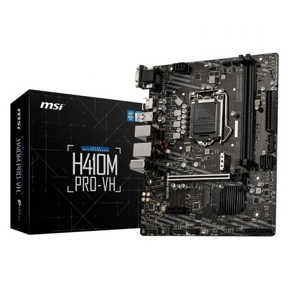 MSI H410M PRO-VH DDR4 SATA3 M2 PCIe NVME HDMI PCIe 16X v3.0 1200p mATX