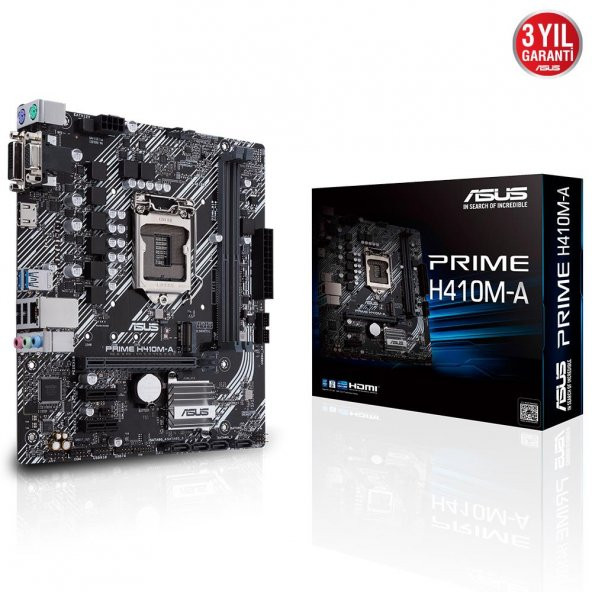 Asus PRIME H410M-A H410 DDR4 USB3.2 M.2 HDMI/DVI/VGA HDMI PCI3.0 1200p Anakart