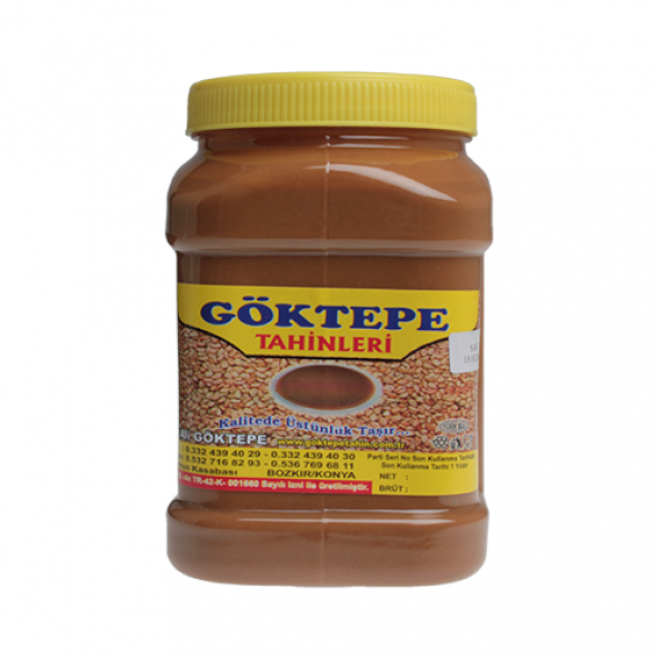 Göktepe Kepeksiz Bozkır Tahini Tahin Plastik Kutu 935gr