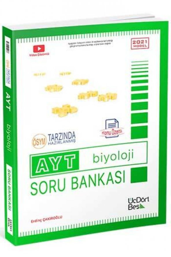 ​​ÜçDörtBeş Yayınları AYT Biyoloji Konu Özetli Soru Bankası