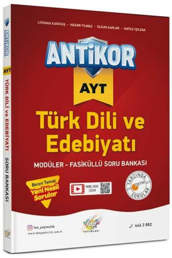 ​FDD Yayınları AYT Antikor Türk Dili ve Edebiyatı Modüler Fasiküllü Soru Bankası