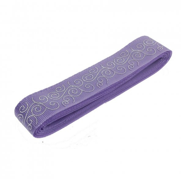 2,5cm x 5metre Grogren Kurdela Simli Kabartma Baskılı - 6