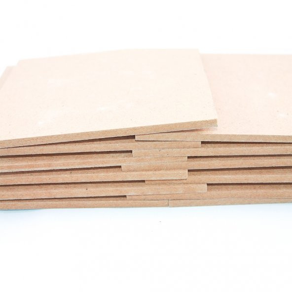 Sunta Kare Tahta Beyaz Kahverengi Hobi Hammadde 15x15 12'li Paket - 3