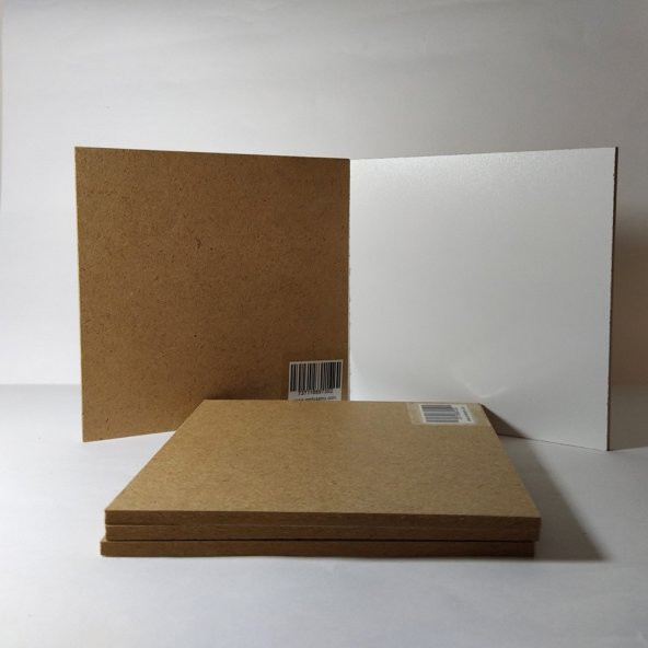 Sunta Kare Tahta Beyaz Kahverengi Hobi Hammadde 15x15 12'li Paket - 4