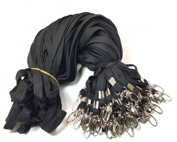 Office Force Metal Akrep Kancalı Siyah Kart Askı İpi 50li - 2