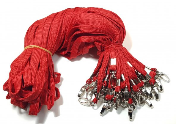 Office Force Metal Akrep Kancalı Kırmızı Kart Askı İpi 50li - 2