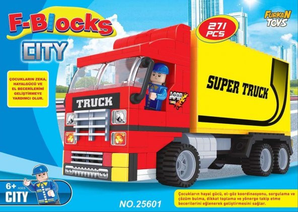 Furkan Toys F-blocks City Seri 271 Parça Kamyon Lego Seti FR37203