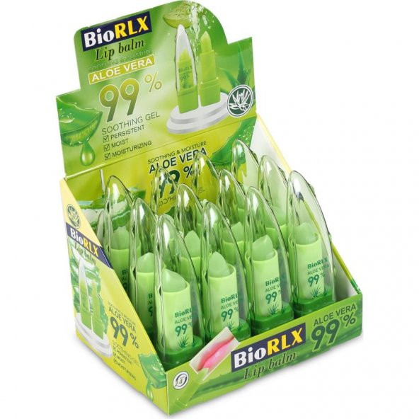 Biorlx 99 Aloevera içeren Dudak Dolgunlaştırıcı Lip Balm 12 li