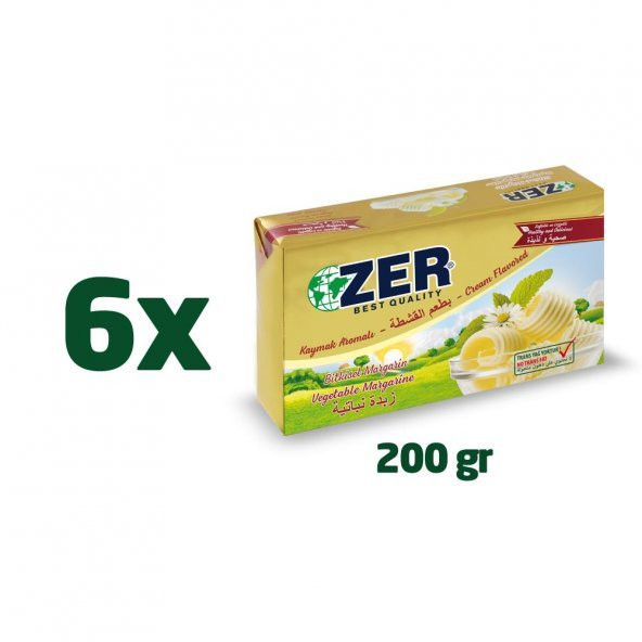 Zer Kahvaltılık Margarin 200gr x 6 Paket