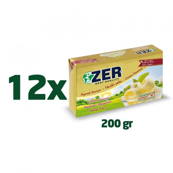 Zer Kahvaltılık Margarin 200gr x 12 Paket