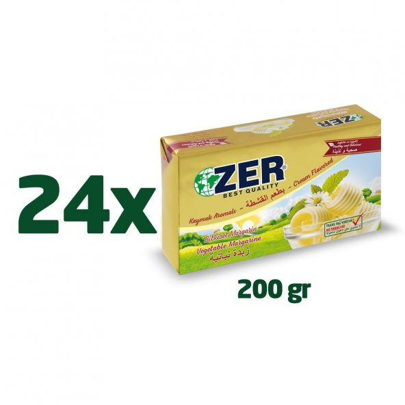 Zer Kahvaltılık Margarin 200gr x 24 Paket