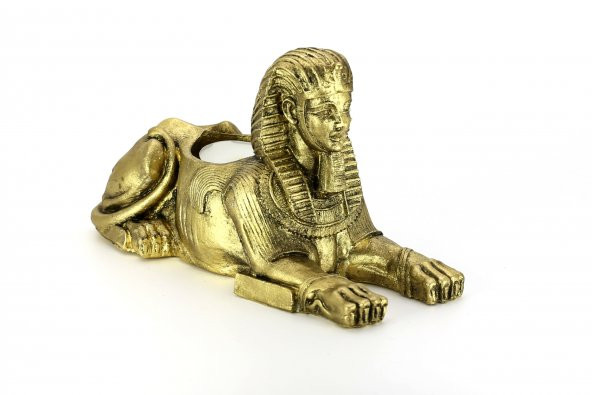 Frilly Antik Mısır Aslan Mumluk Gold Eskitme (BIB93)
