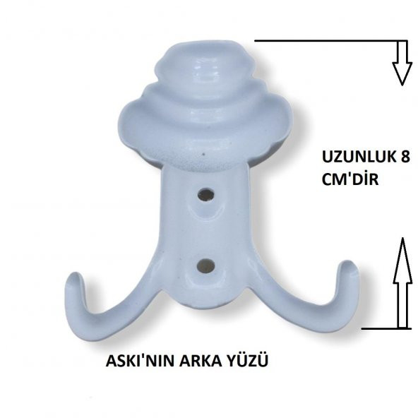 Mobilya Dolap Portmanto  Vestiyer Askısı  Beyaz Metal 10 Adet - 2